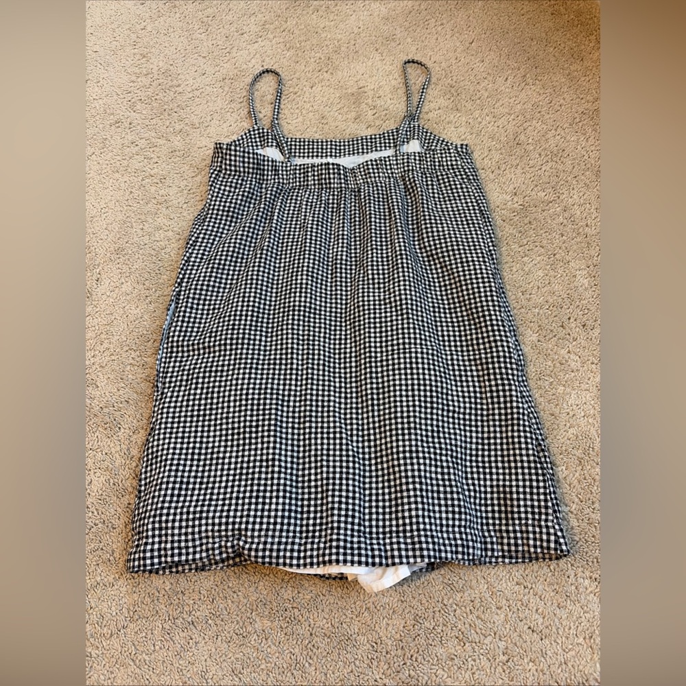 Abercrombie Black White Gingham Plaid Mini Dress Size Small Tall With Shorts - Picture 7 of 8